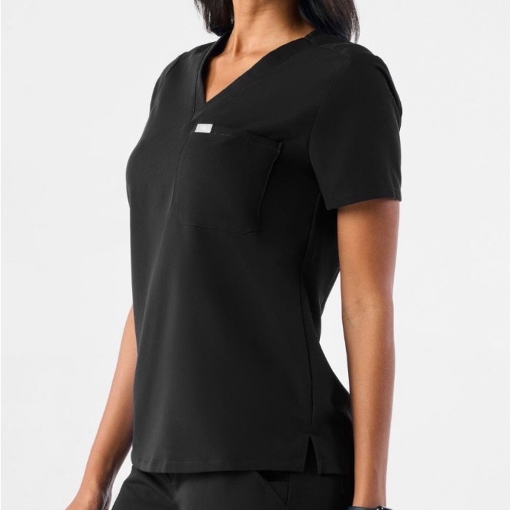 Figs S Black Catarina Scrub Top